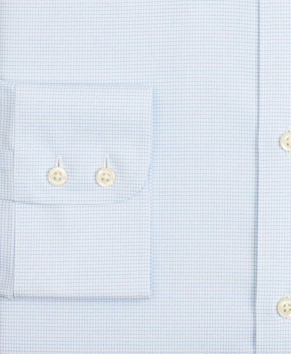 Brooks Brothers Men Stretch Milano Slim-Fit Dress Shirt, Non-Iron Twill Ainsley Collar Micro-Check
