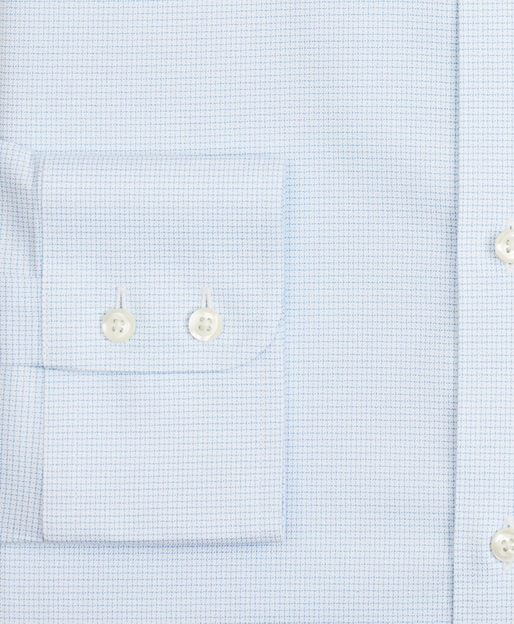 Brooks Brothers Men Stretch Soho Extra-Slim-Fit Dress Shirt, Non-Iron Twill English Collar Micro-Check