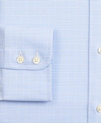 Brooks Brothers Men Stretch Soho Extra-Slim-Fit Dress Shirt, Non-Iron Royal Oxford Ainsley Collar Glen Plaid