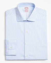 Brooks Brothers Men Stretch Madison Classic-Fit Dress Shirt, Non-Iron Twill English Collar Bold Stripe