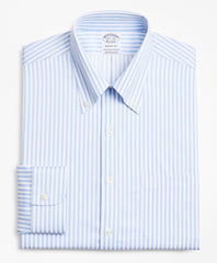 Brooks Brothers Men Stretch Regent Fitted Dress Shirt, Non-Iron Twill Button-Down Collar Bold Stripe