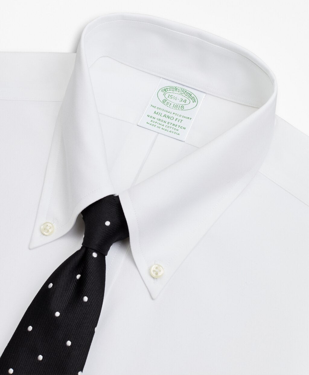 Brooks Brothers Men Stretch Milano Slim-Fit Dress Shirt, Non-Iron Poplin Button-Down Collar