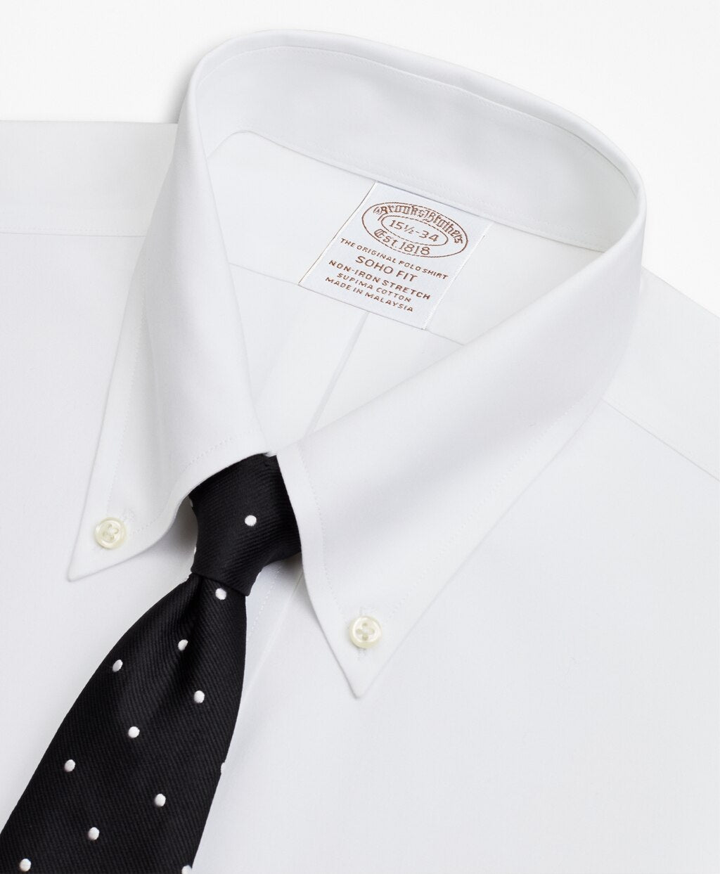 Brooks Brothers Men Stretch Soho Extra-Slim-Fit Dress Shirt, Non-Iron Poplin Button-Down Collar