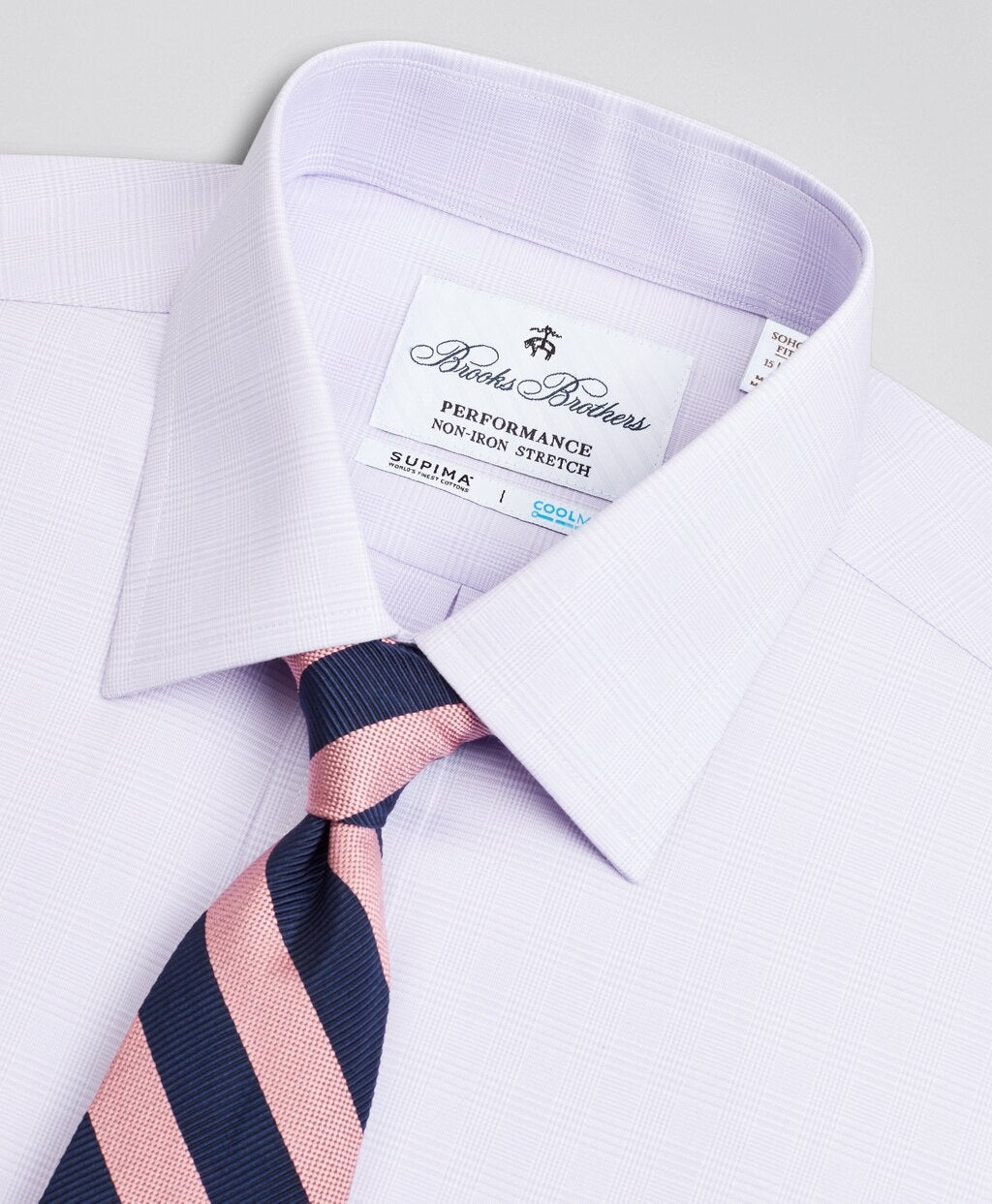 Brooks Brothers Men Soho Extra-Slim Fit Dress Shirt, Performance Non-Iron with COOLMAX®, Ainsley Collar Twill Check