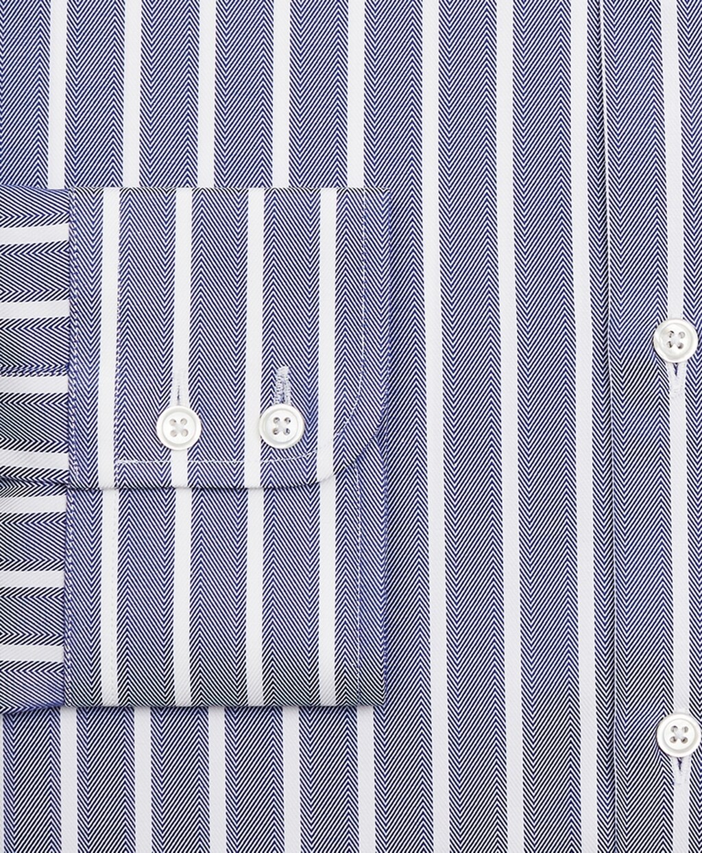 Brooks Brothers Men Luxury Collection Soho Extra-Slim-Fit Dress Shirt, Franklin Spread Collar Herringbone Wide Stripe