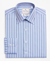 Brooks Brothers Men Luxury Collection Soho Extra-Slim-Fit Dress Shirt, Franklin Spread Collar Herringbone Stripe