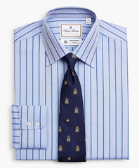 Brooks Brothers Men Luxury Collection Soho Extra-Slim-Fit Dress Shirt, Franklin Spread Collar Herringbone Stripe