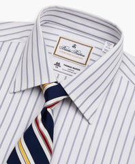 Brooks Brothers Men Luxury Collection Soho Extra-Slim-Fit Dress Shirt, Franklin Spread Collar Micro-Outline Stripe