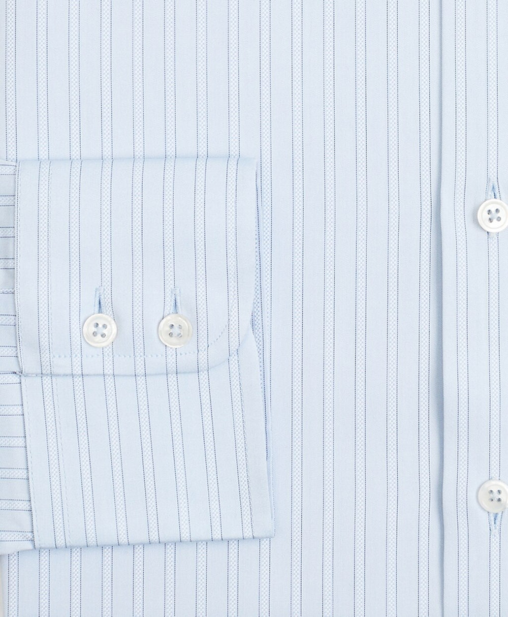 Brooks Brothers Men Luxury Collection Regent Fitted Dress Shirt, Franklin Spread Collar Textured Stripe