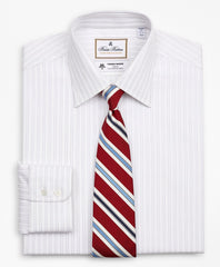 Brooks Brothers Men Luxury Collection Regent Fitted Dress Shirt, Franklin Spread Collar Stripe