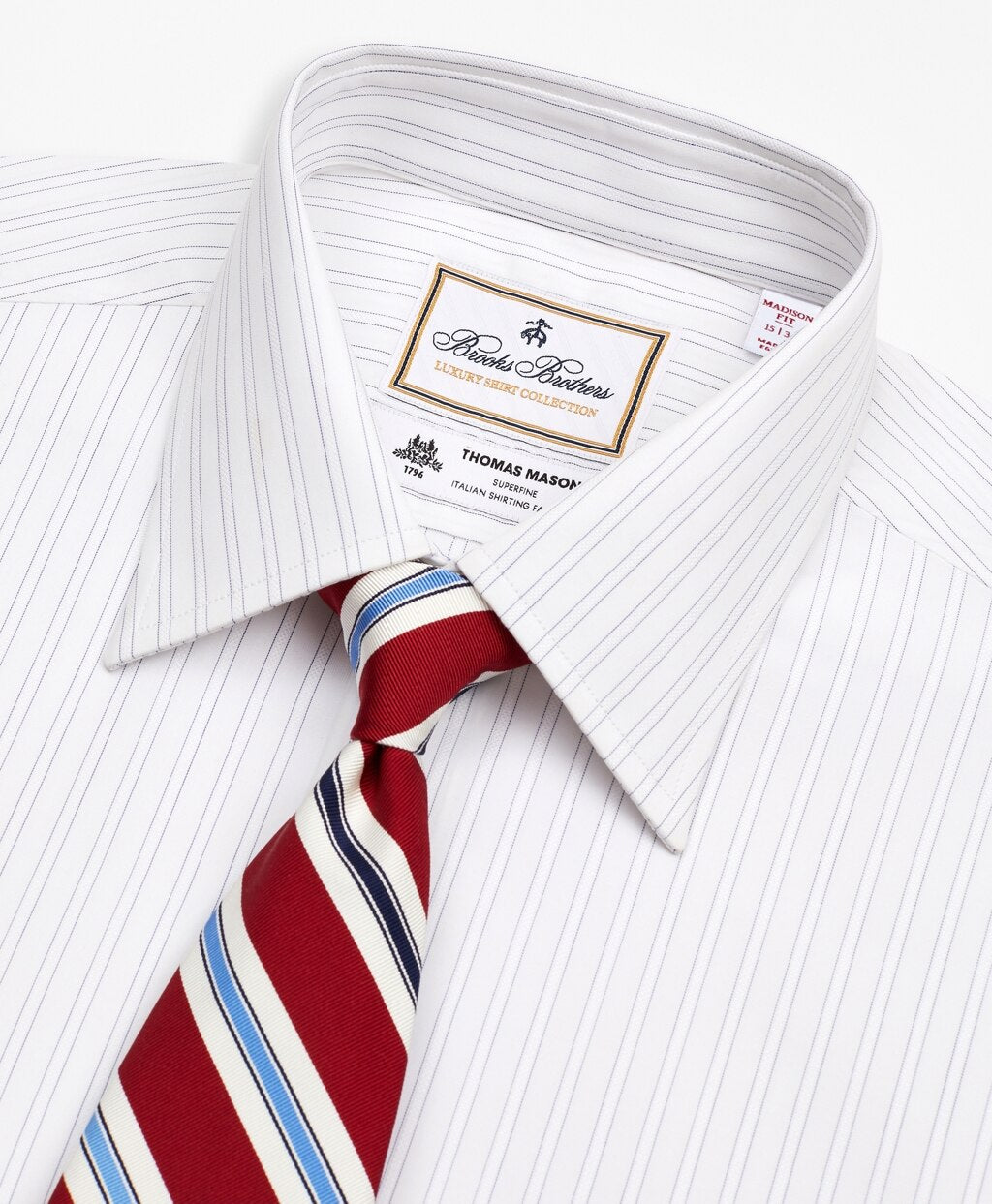 Brooks Brothers Men Luxury Collection Madison Classic-Fit Dress Shirt, Franklin Spread Collar Stripe