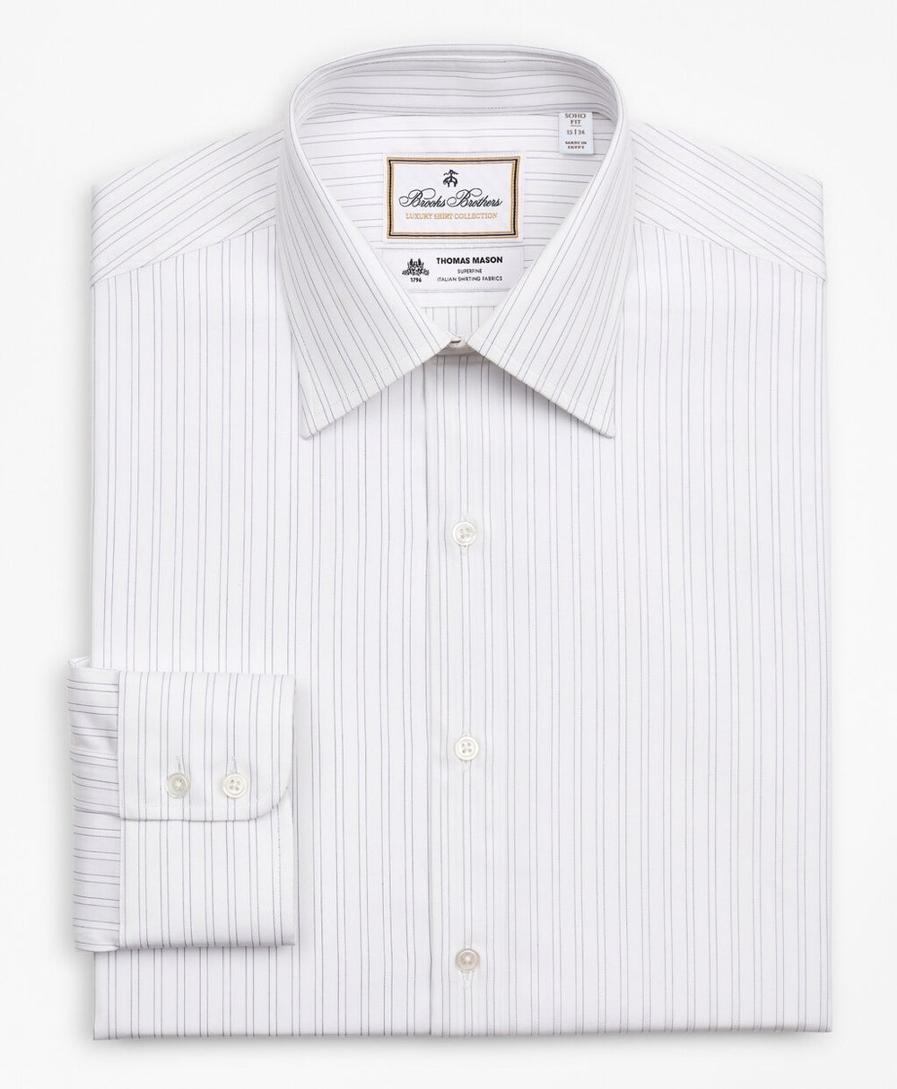 Brooks Brothers Men Luxury Collection Soho Extra-Slim-Fit Dress Shirt, Franklin Spread Collar Stripe