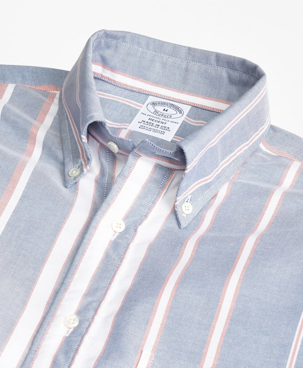 Brooks Brothers Men Regent Fit Oxford Bold Stripe Sport Shirt