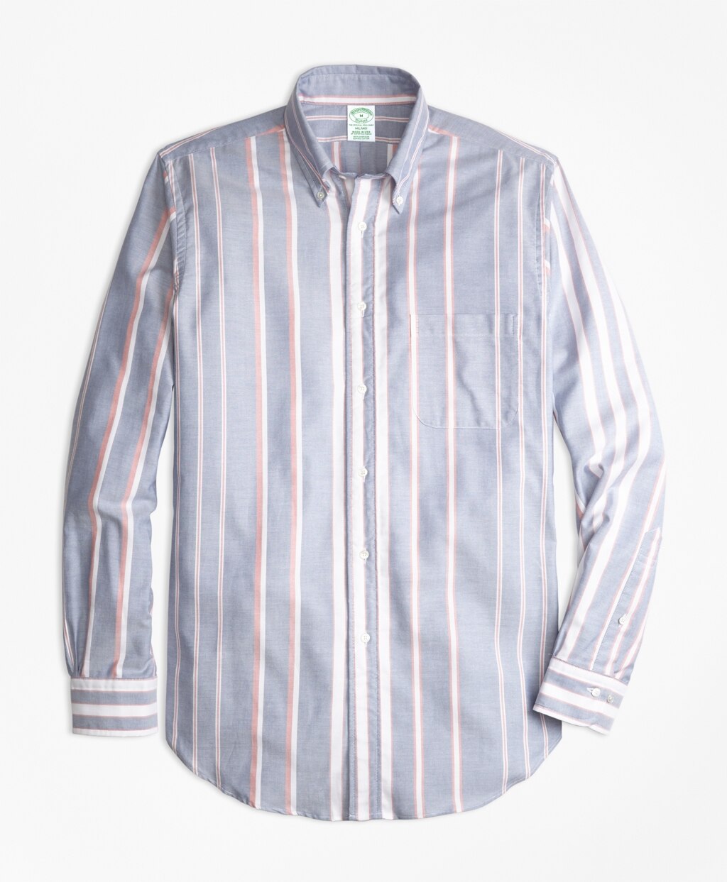 Brooks Brothers Men Milano Fit Oxford Bold Stripe Sport Shirt
