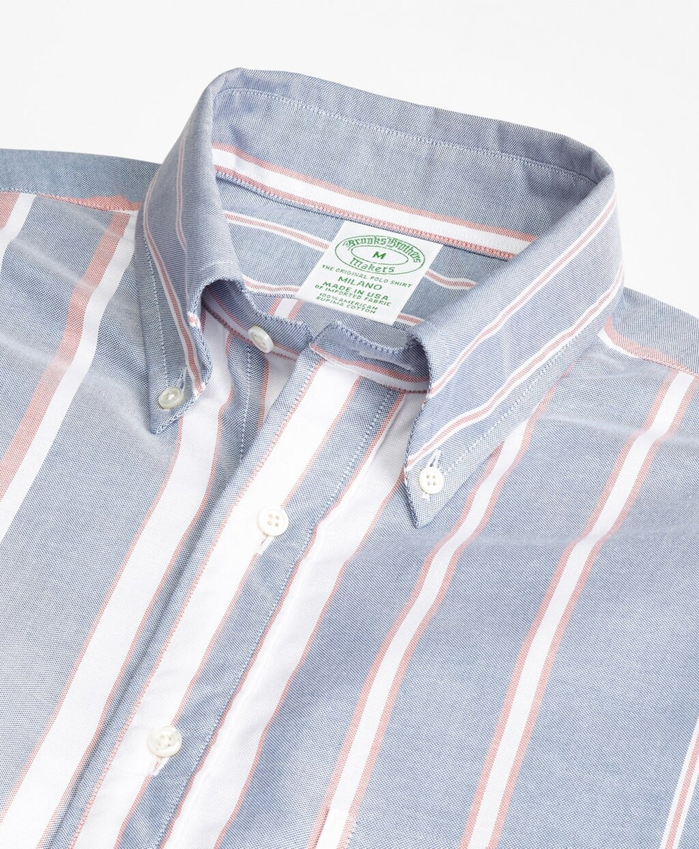Brooks Brothers Men Milano Fit Oxford Bold Stripe Sport Shirt