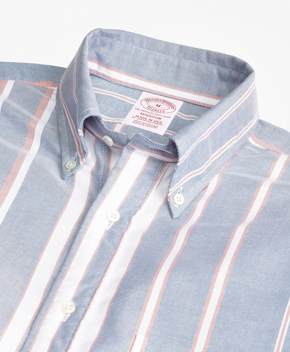 Brooks Brothers Men Madison Fit Oxford Bold Stripe Sport Shirt