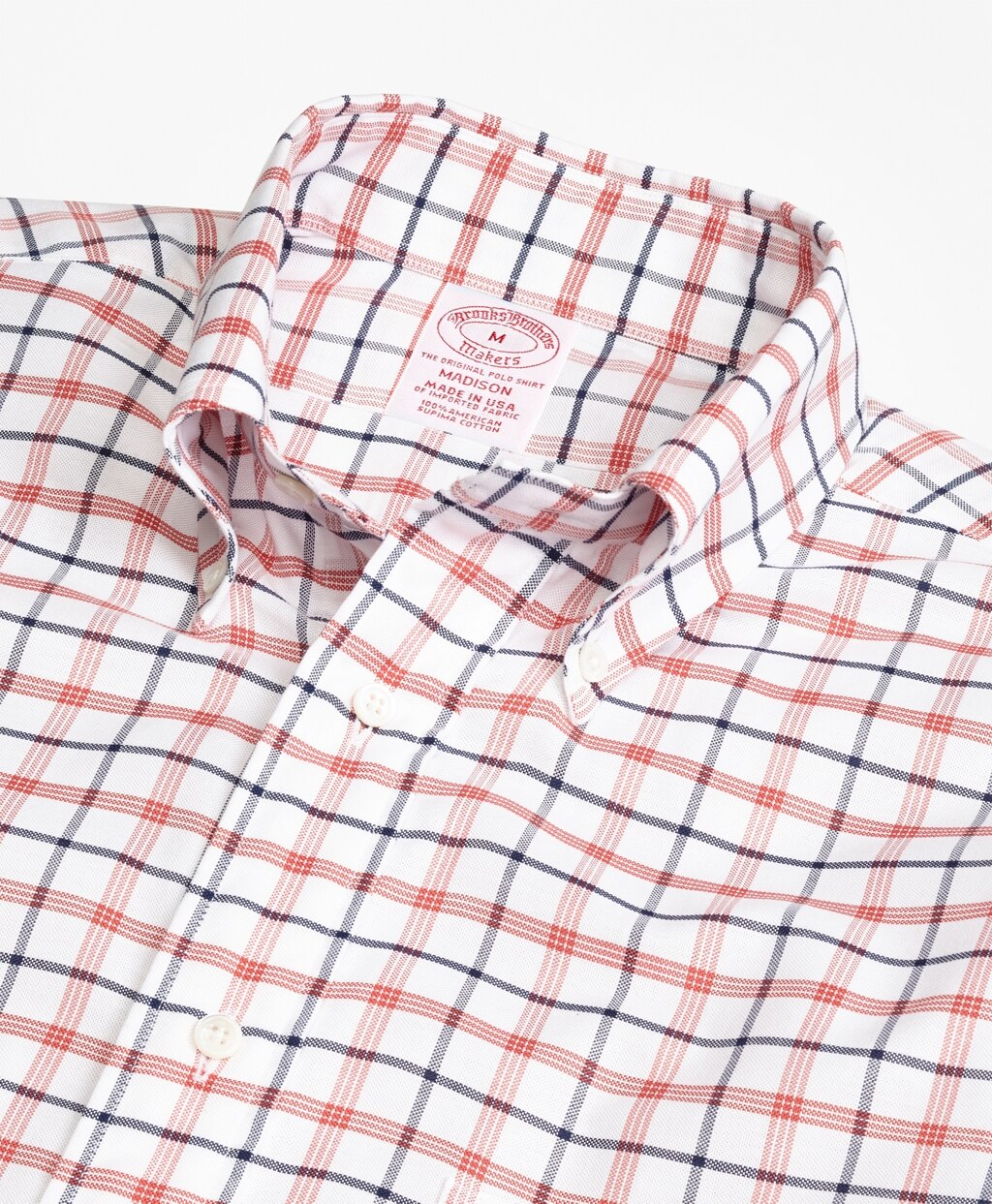 Brooks Brothers Men Madison Fit Oxford  Large Check Sport Shirt