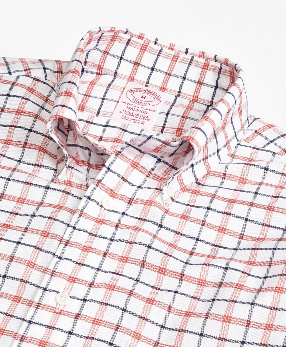 Brooks Brothers Men Madison Fit Oxford  Large Check Sport Shirt