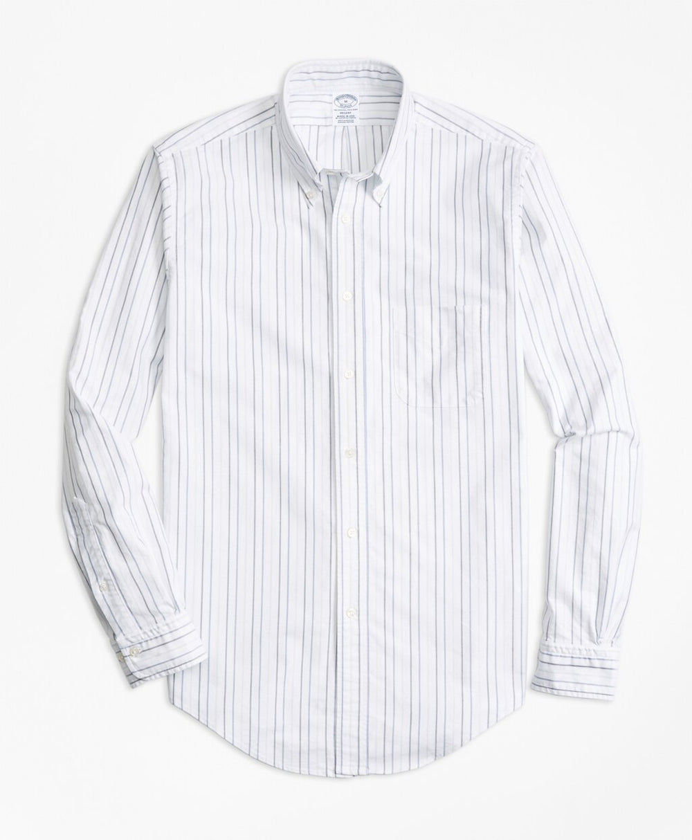 Brooks Brothers Men Regent Fit Oxford Multi-Stripe Sport Shirt