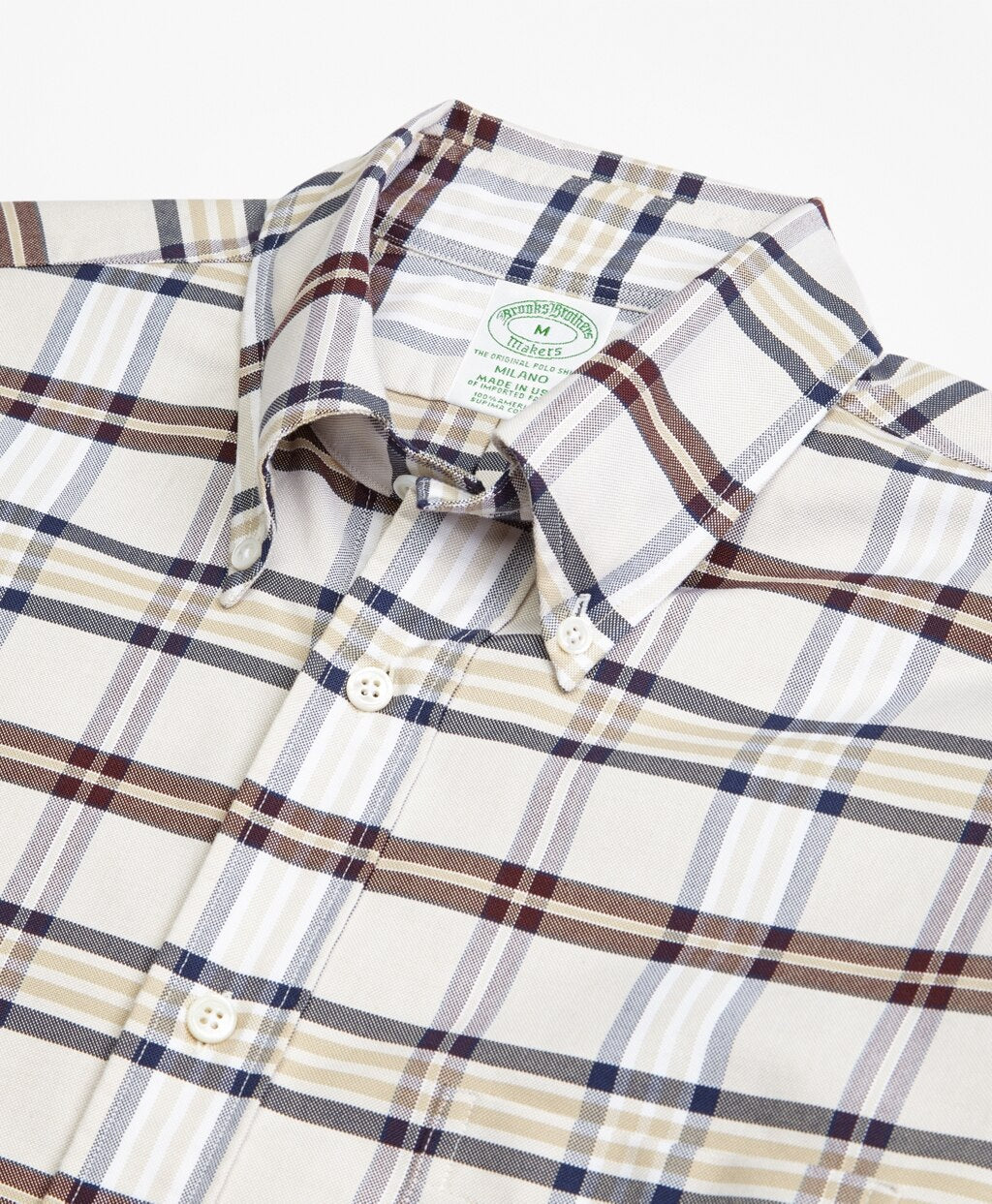 Brooks Brothers Men Milano Fit Oxford Tartan Sport Shirt