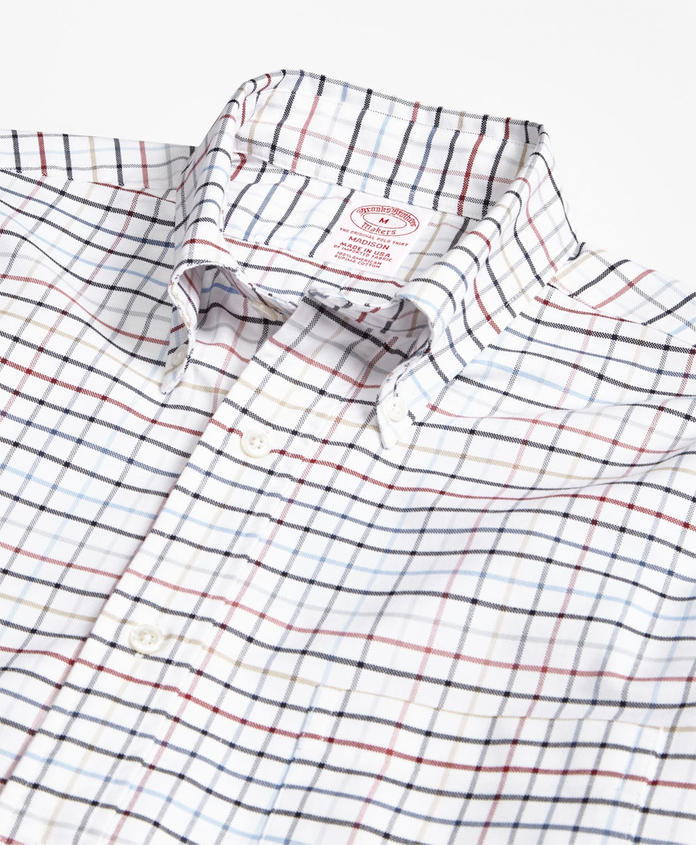 Brooks Brothers Men Madison Fit Oxford Multi-Check Sport Shirt