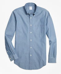 Brooks Brothers Men Regent Fit Indigo Chambray Sport Shirt
