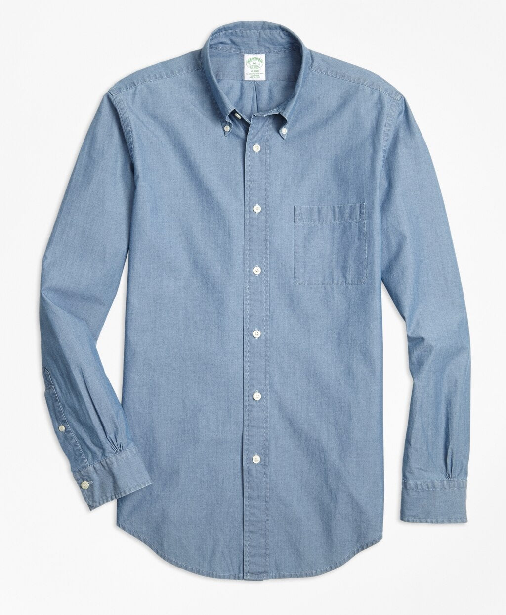 Brooks Brothers Men Milano Fit Indigo Chambray Sport Shirt