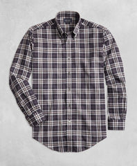 Brooks Brothers Men Golden Fleece® Regent Fit Black Plaid Flannel Sport Shirt