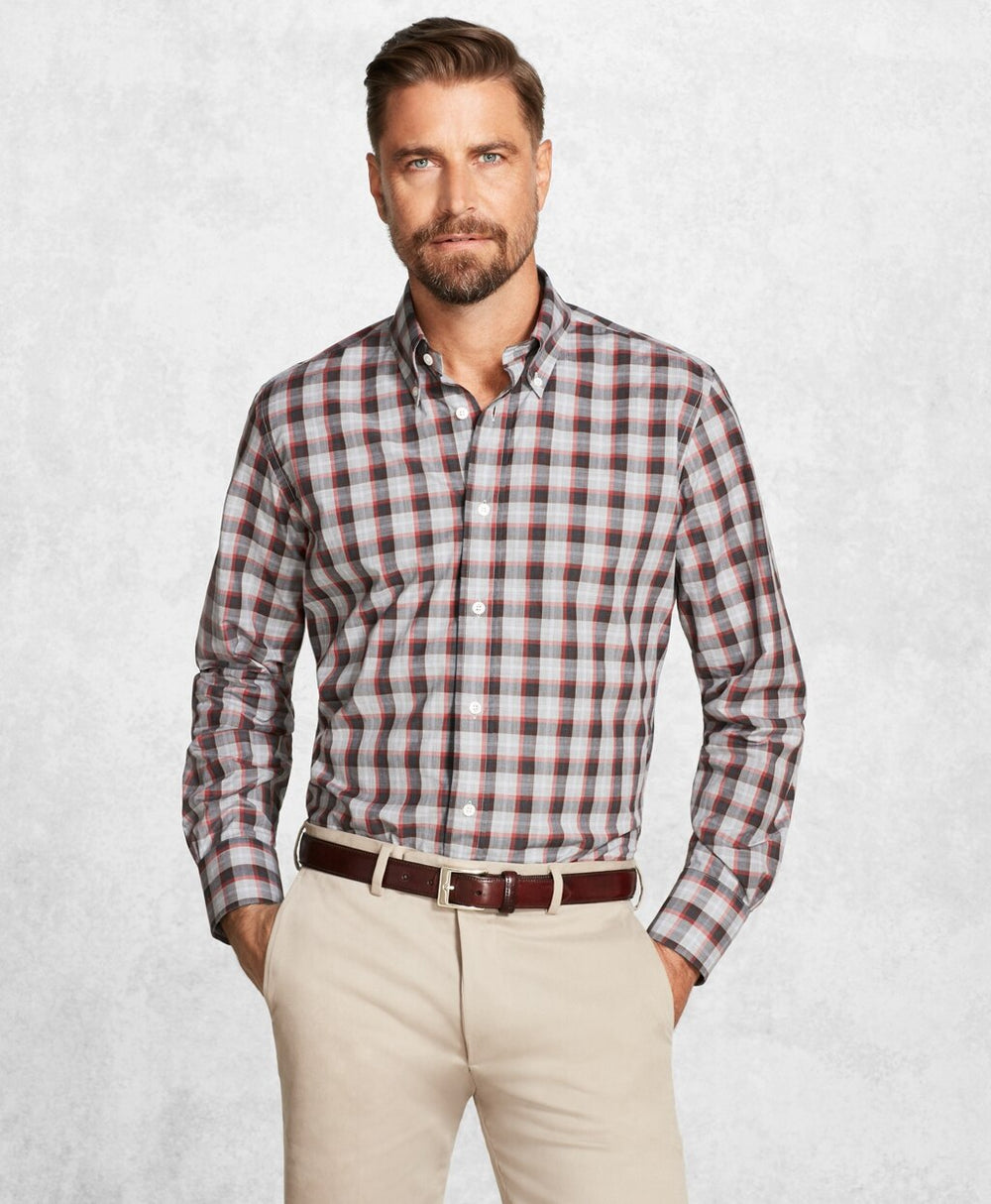 Brooks Brothers Men Golden Fleece® Regent Fit Multi-Plaid Flannel Sport Shirt