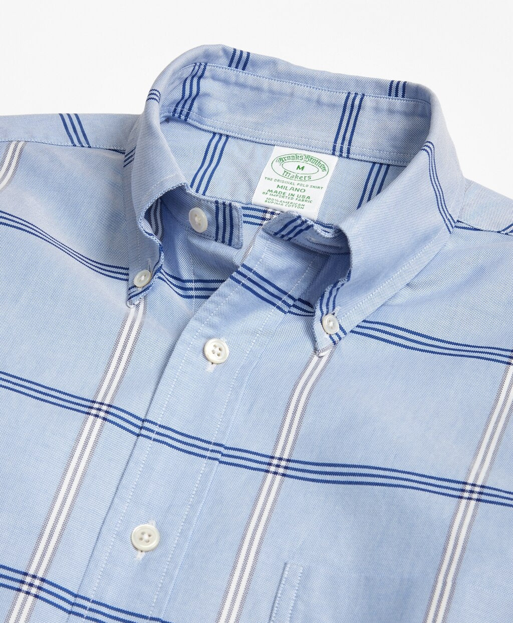 Brooks Brothers Men Milano Fit Oxford BB#1 Windowpane Sport Shirt