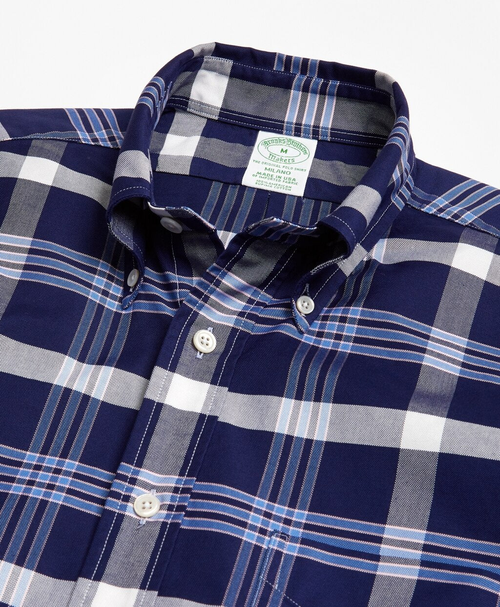 Brooks Brothers Men Milano Fit Oxford BB#10 Plaid Sport Shirt