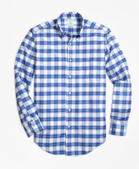 Brooks Brothers Men Milano Fit Oxford Plaid Sport Shirt