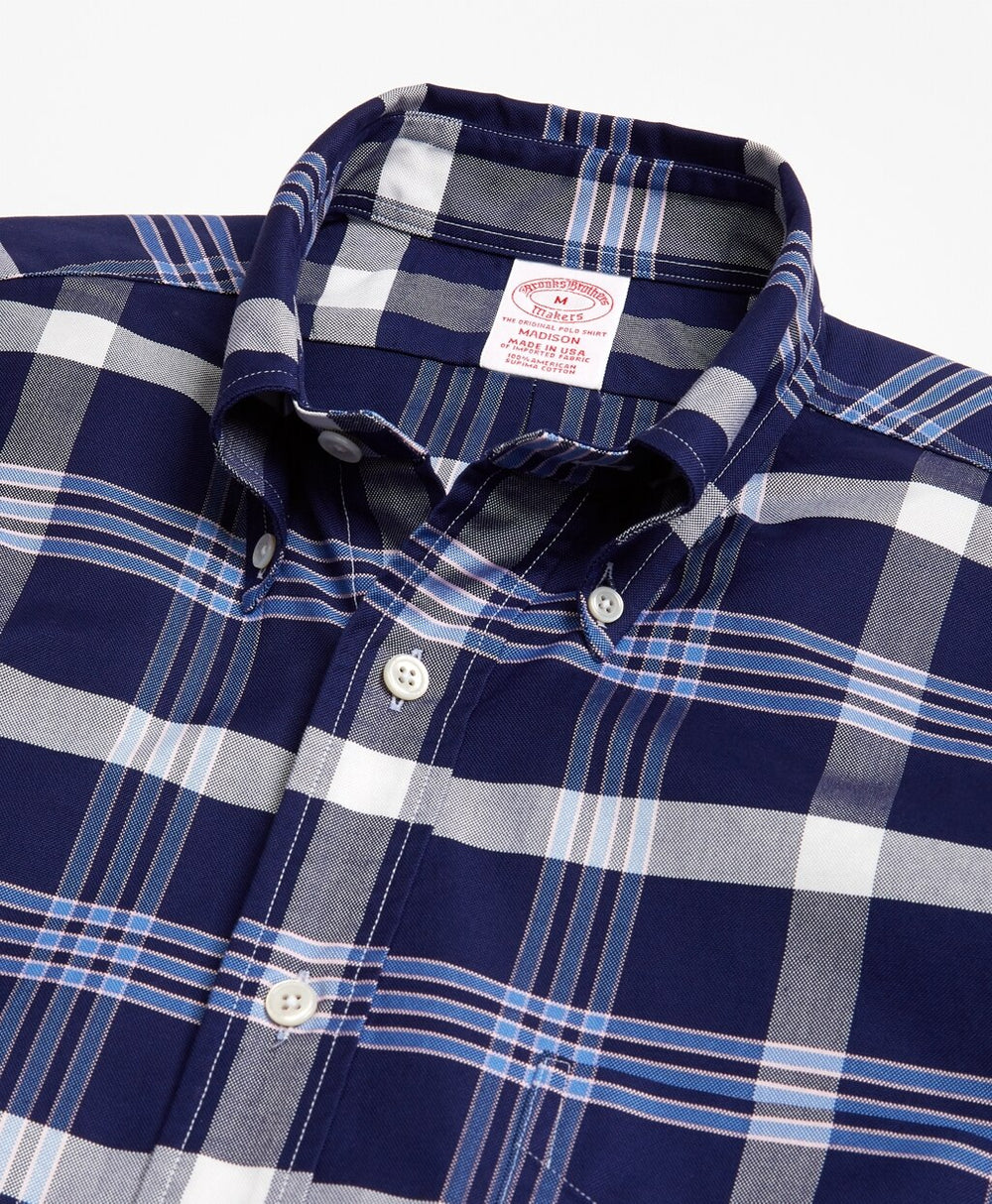 Brooks Brothers Men Madison Fit Oxford BB#10 Plaid Sport Shirt