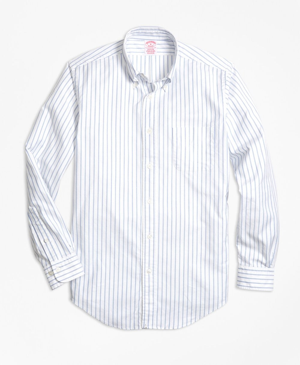 Brooks Brothers Men Madison Fit Oxford Small Stripe Sport Shirt