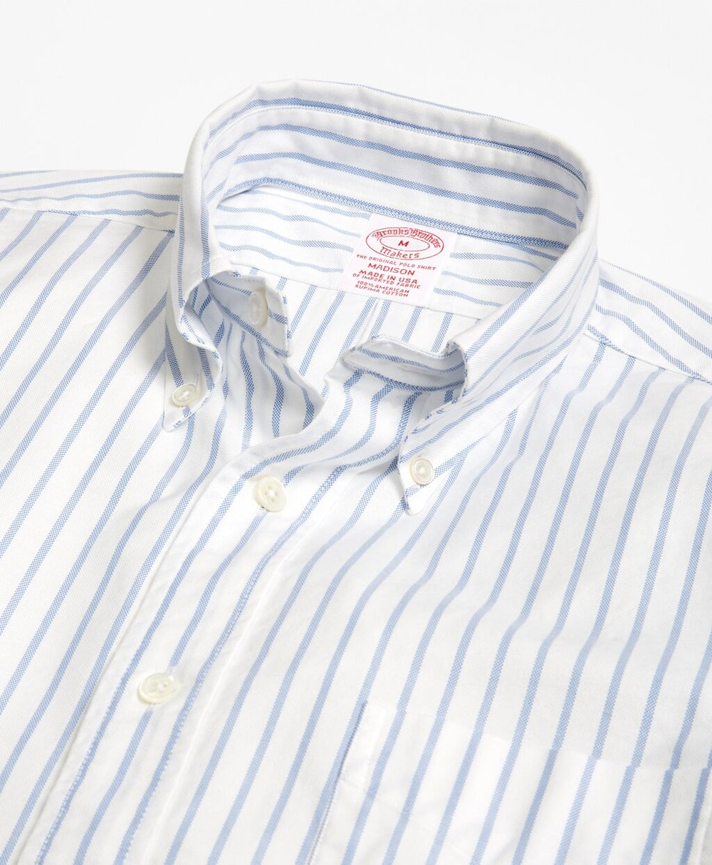 Brooks Brothers Men Madison Fit Oxford Small Stripe Sport Shirt
