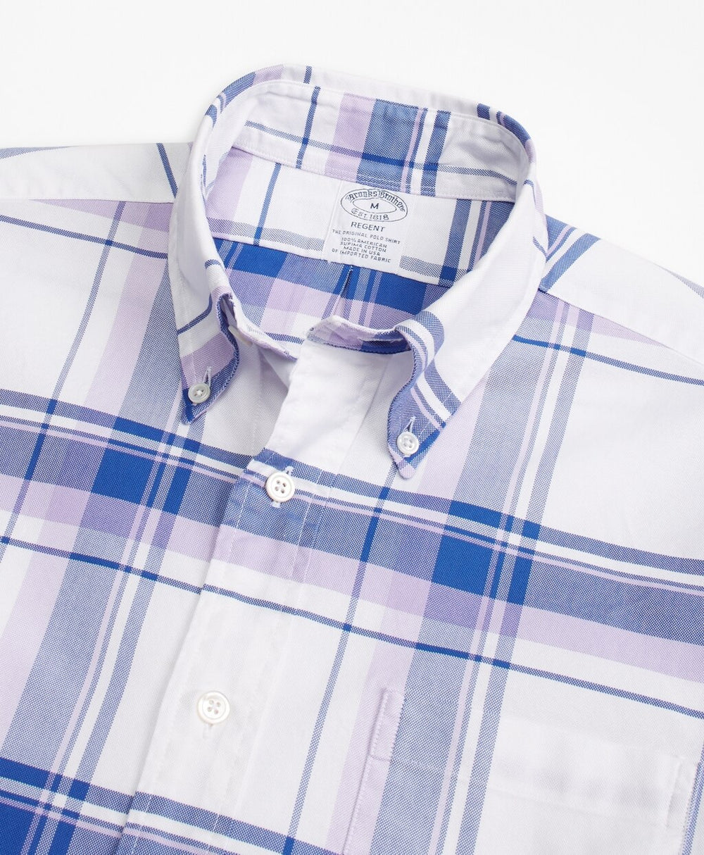 Brooks Brothers Men Regent Fit Oxford Plaid Sport Shirt