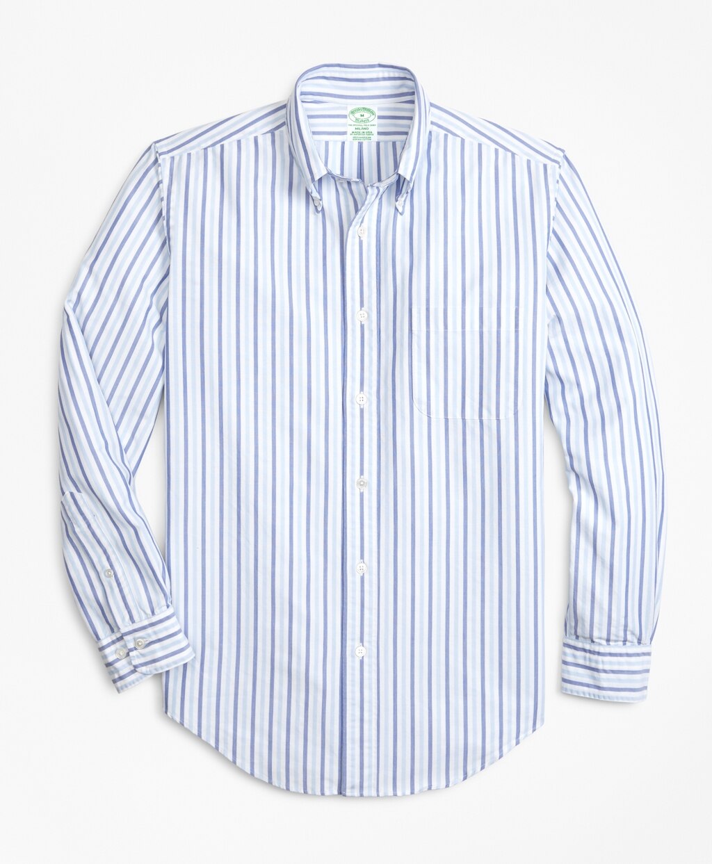 Brooks Brothers Men Milano Fit Oxford Alternating Stripe Sport Shirt