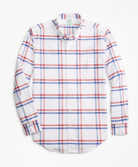 Brooks Brothers Men Milano Fit Oxford Windowpane Sport Shirt