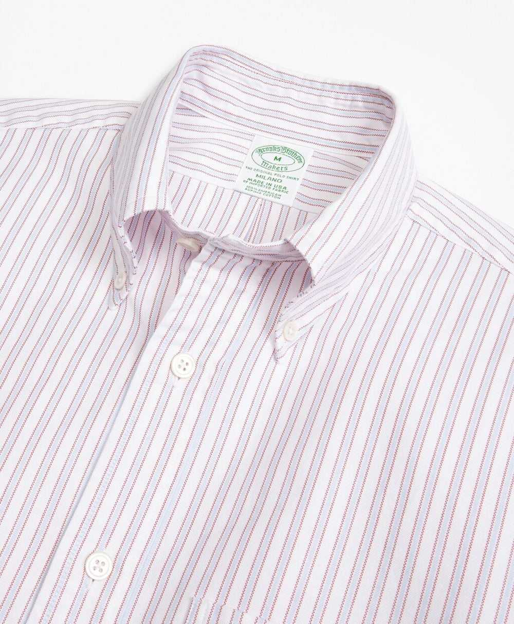 Brooks Brothers Men Milano Fit Oxford Outline Stripe Sport Shirt