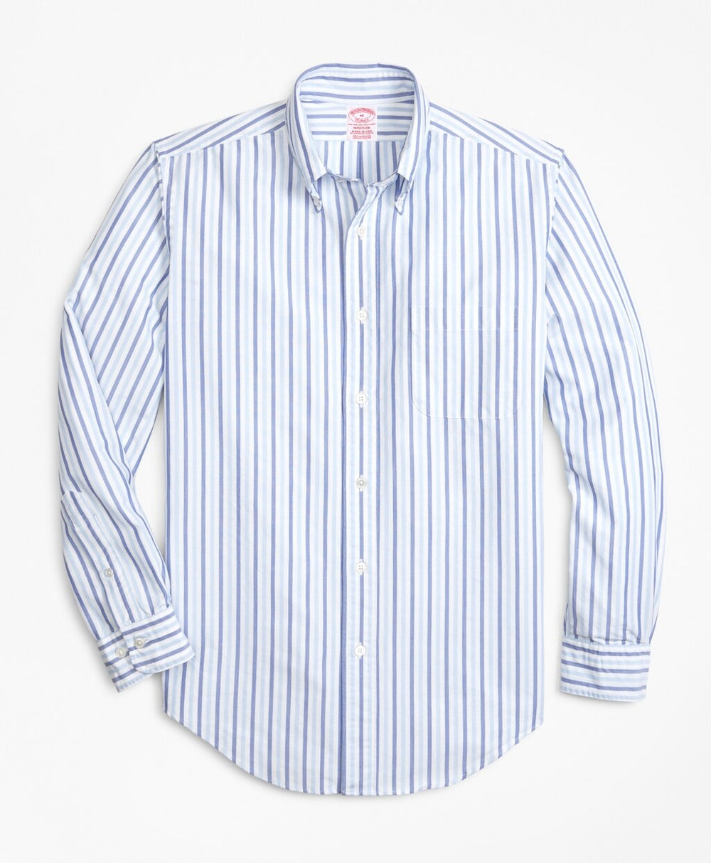 Brooks Brothers Men Madison Fit Oxford Alternating Stripe Sport Shirt