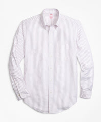Brooks Brothers Men Madison Fit Oxford Outline Stripe Sport Shirt