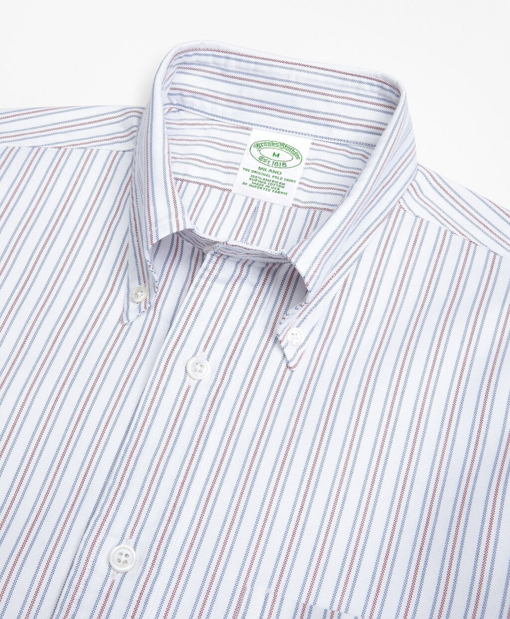Brooks Brothers Men Milano Fit Oxford Double-Stripe Sport Shirt