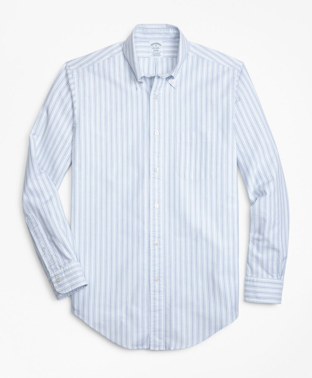 Brooks Brothers Men Regent Fit Oxford Double-Stripe Sport Shirt