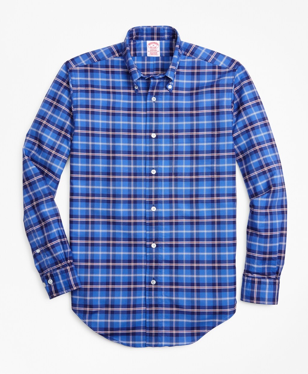 Brooks Brothers Men Madison Fit Oxford Plaid Sport Shirt