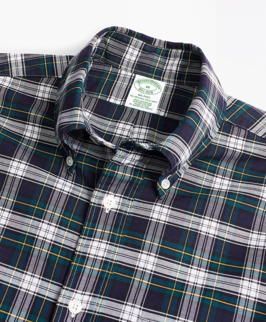 Brooks Brothers Men Milano Fit Oxford Tartan Sport Shirt