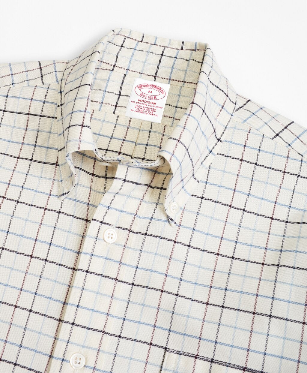 Brooks Brothers Men Madison Fit Oxford Windowpane Sport Shirt