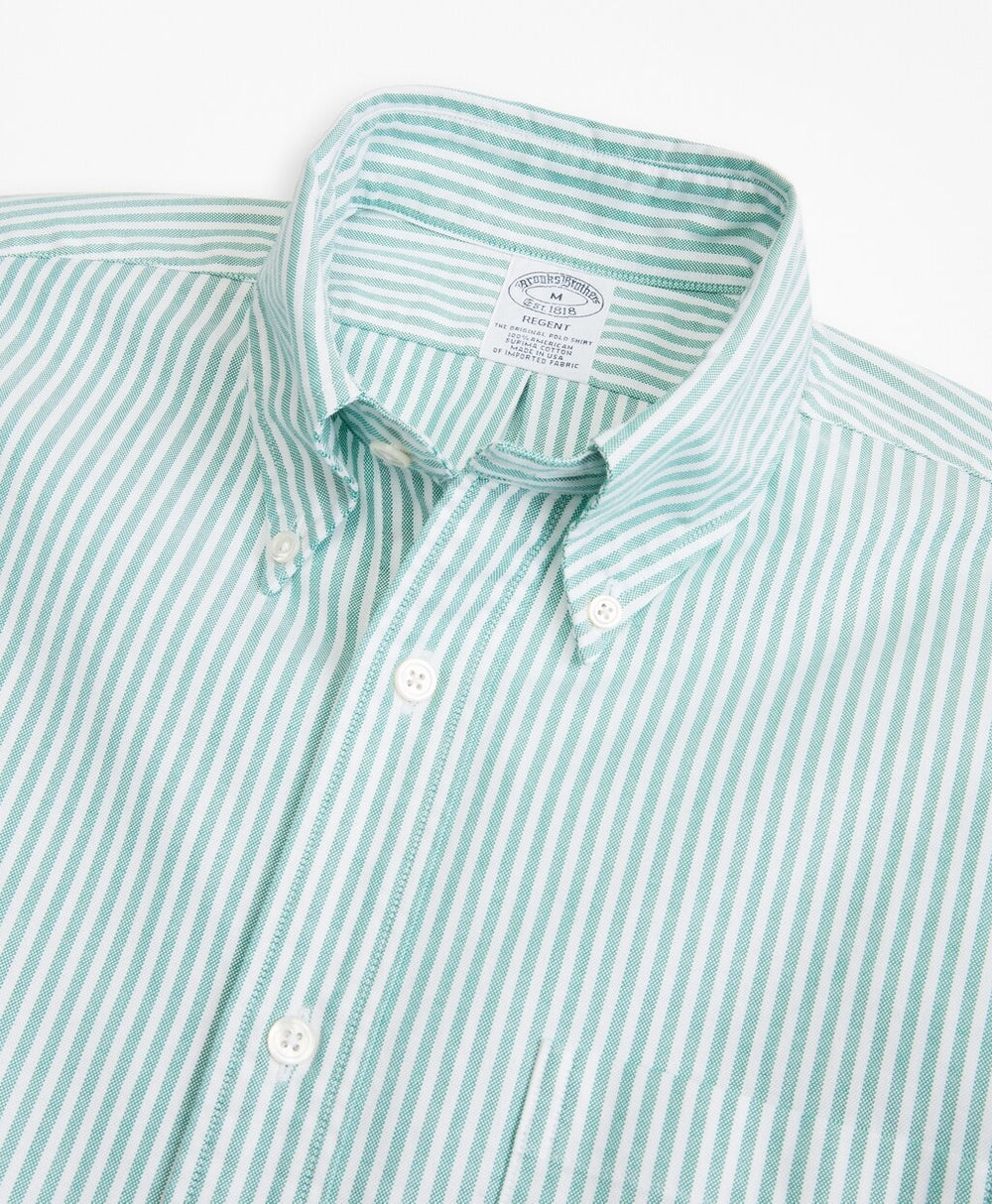 Brooks Brothers Men Regent Fit Oxford Narrow Stripe Sport Shirt