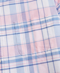 Brooks Brothers Men Regent Fit Oxford Pink and Blue Plaid Sport Shirt