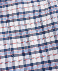 Brooks Brothers Men Madison Fit Oxford Blue and Red Plaid Sport Shirt