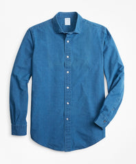 Brooks Brothers Men Regent Fit Dobby Indigo Sport Shirt